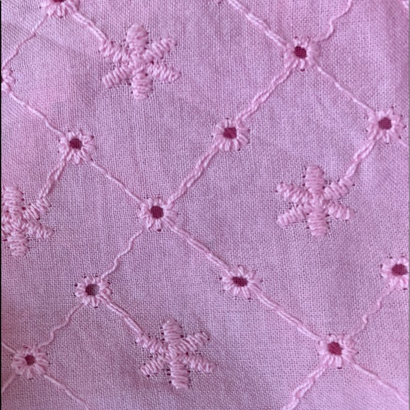 DISCONTINUED Pink H&M Lace Floral Detail Off-The-Shoulder Crop Top - Picture 4 of 5